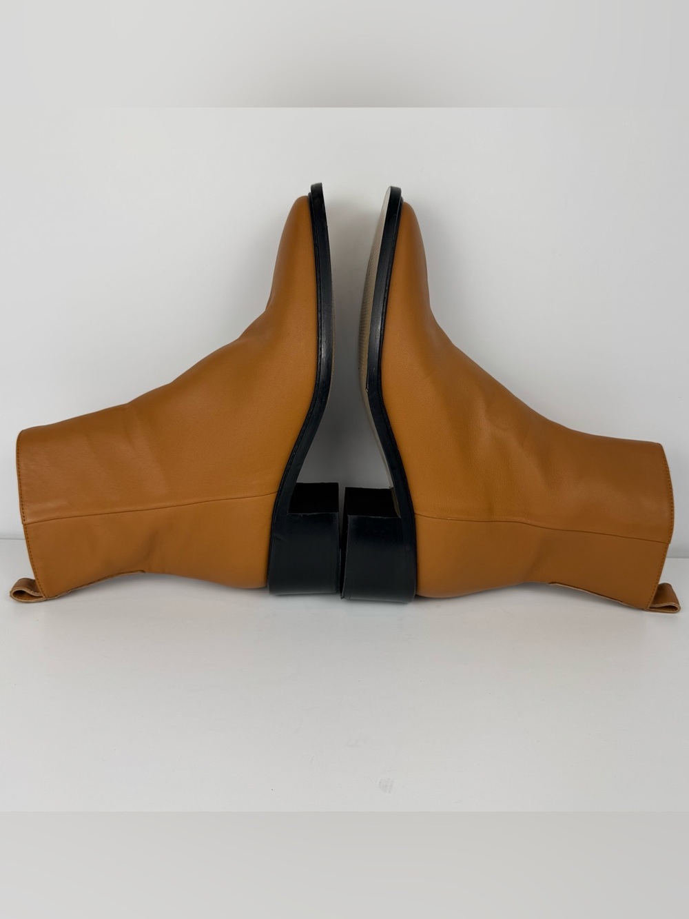 Everlane The City Boot Ankle Boots Saddle Brown 100% Leather Square Toe Size 7 - Picture 6 of 12